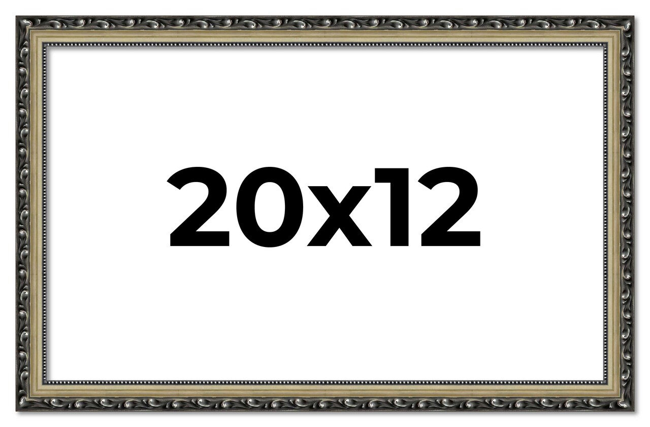 20x12 Solid Wood Antique Picture Frame with UV-Resistant Acrylic & Acid-Free Backing, Available in 4 Finishes: Bronze, Gold, Silver, and Gold with Black